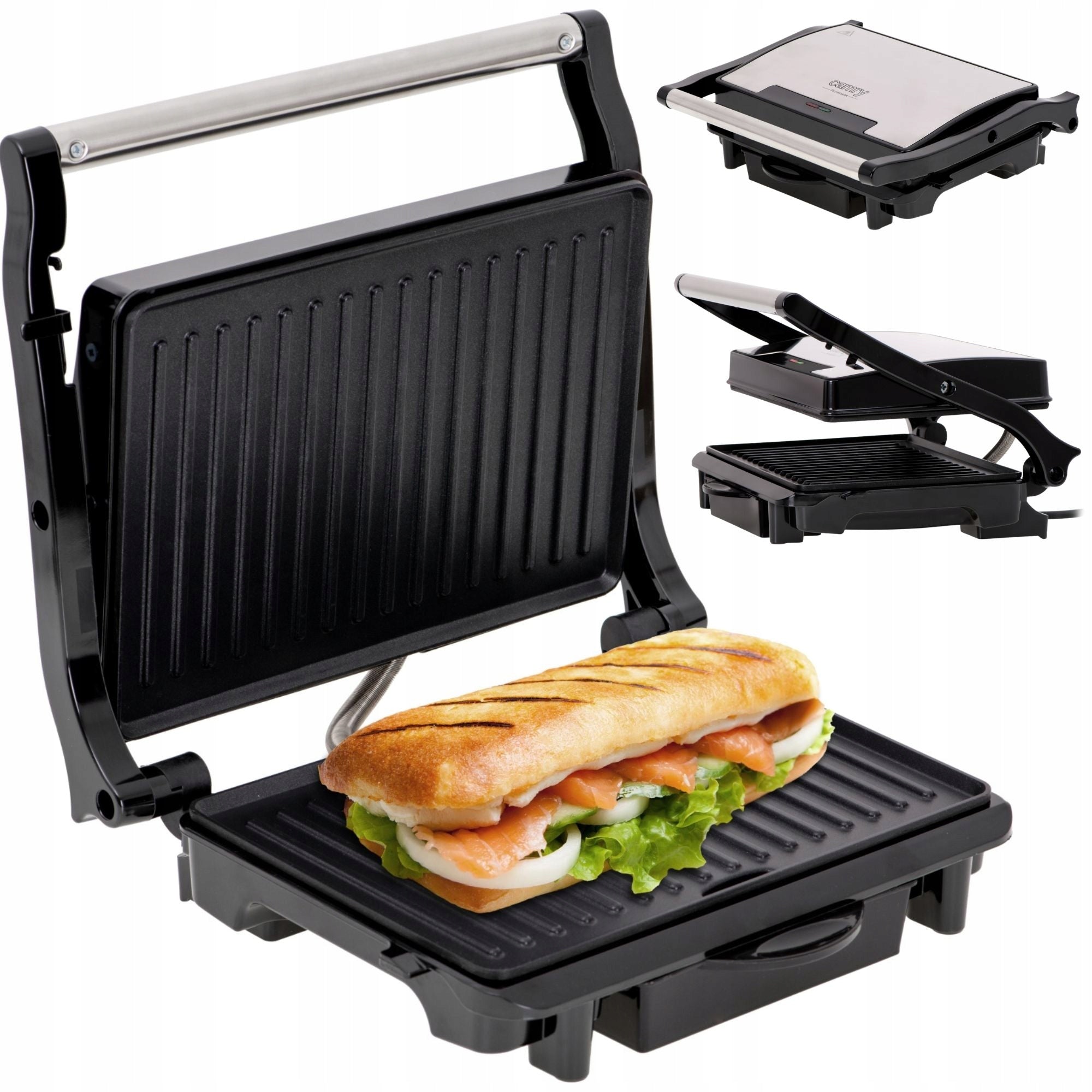 Electric Grill for Meat Toast Vegetables 2100W Folding Toaster Camry