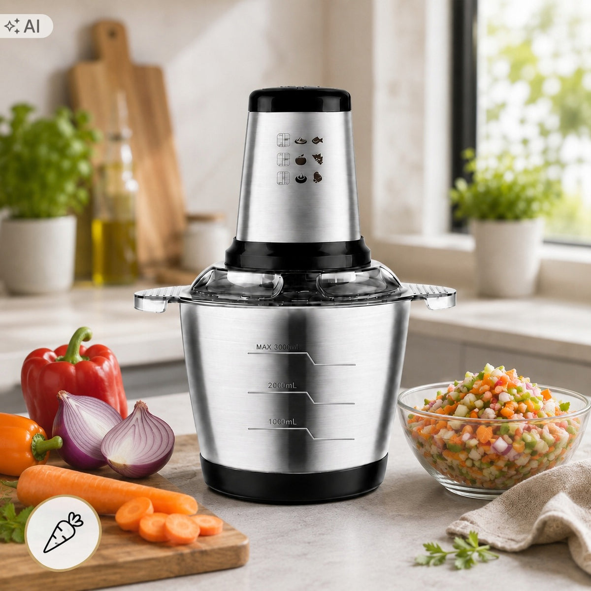 Electric Grinder Kitchen Vegetable Shredder Ice Meat 1000W Bowl 3L Manufacturer code 750749212263