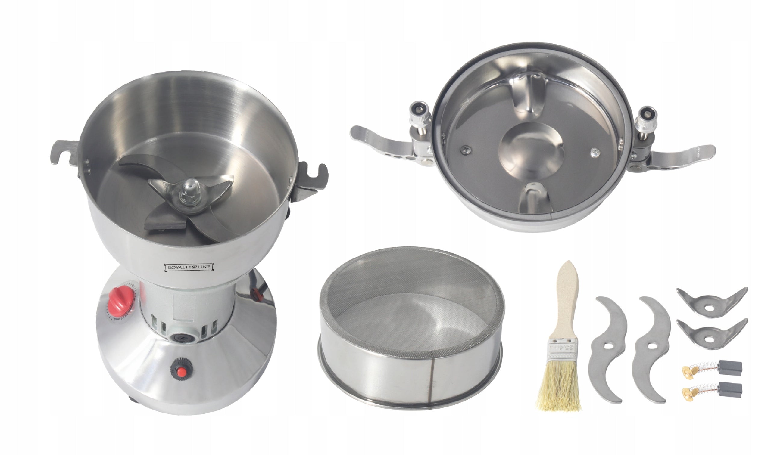 Electric Grinder Royalty Line FG-21802 1200 W silver/grey Packaging status original