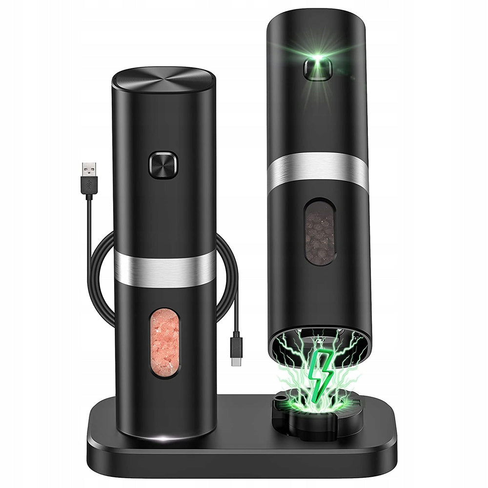 Electric Grinder Set for Salt and Pepper USB-C Packaging status original