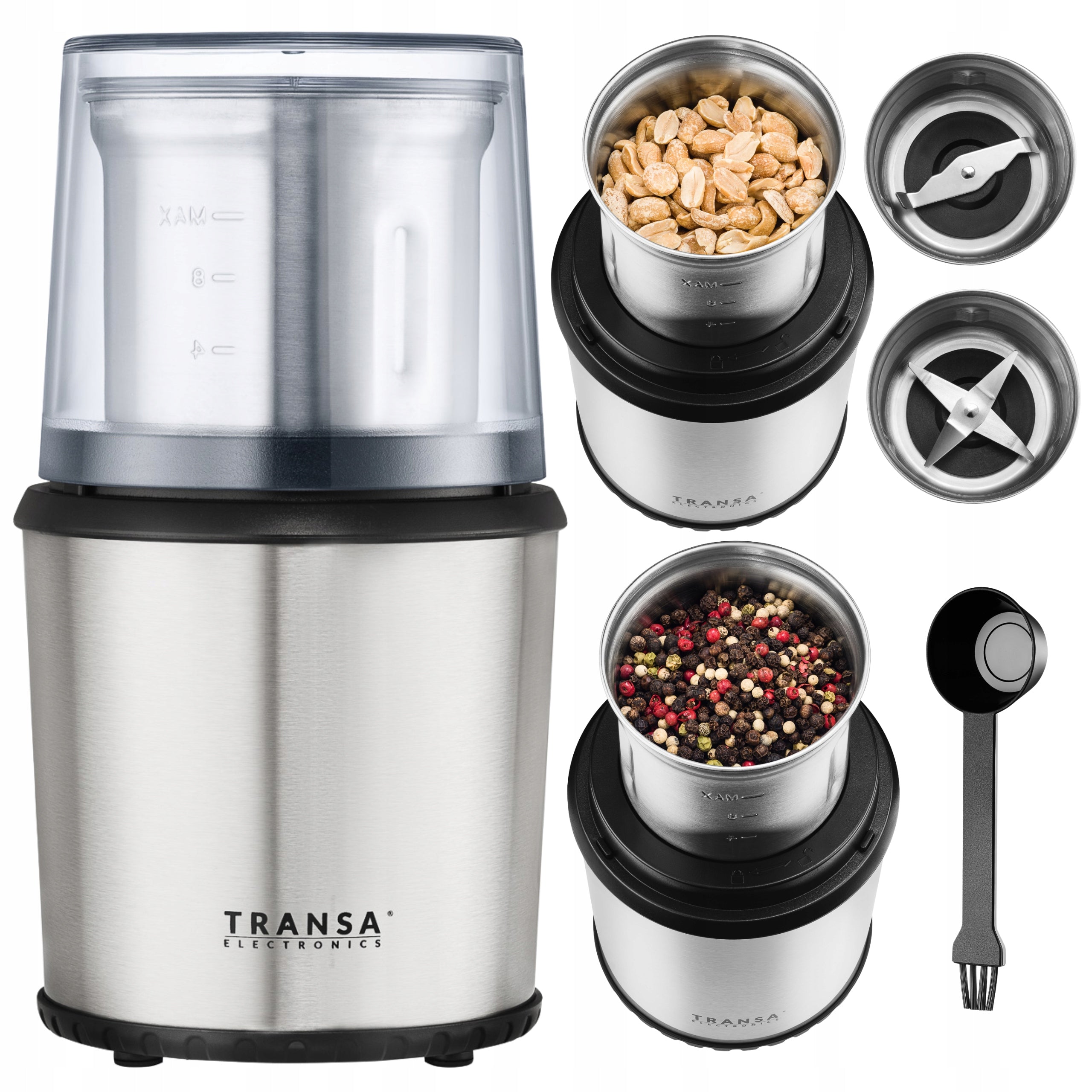 Electric Grinder and Shredder for Coffee Bean Nut Herbs 2in1 300W