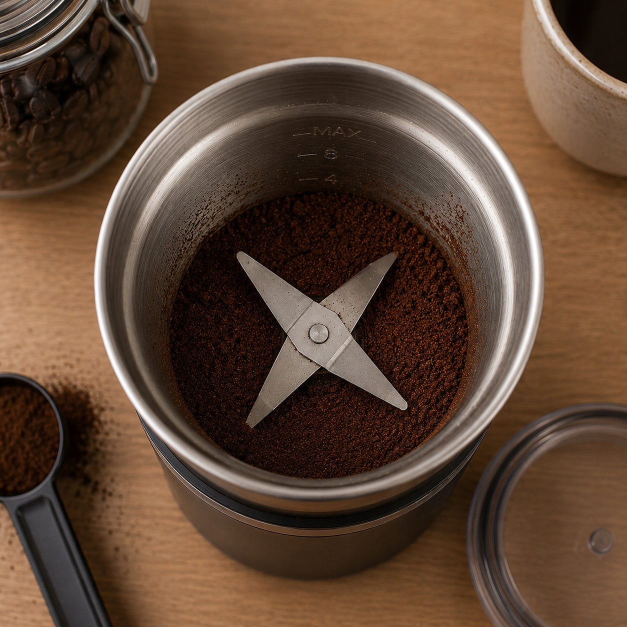 Electric Grinder for Grinding Coffee Nuts Cereal Spices Sugar Grinder Manufacturer code Kontai_młynekelektryczny