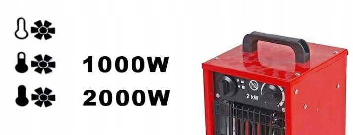 Electric Heater 2 000 W 2 kW 230 V Manufacturer code DED9920