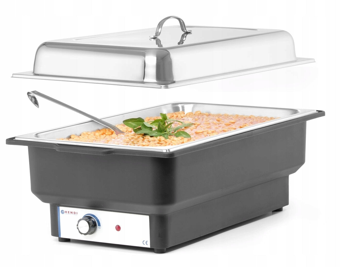 Electric Heater 230V 9L Hendi for adjustable dishes, GN 1/1 65 mm
