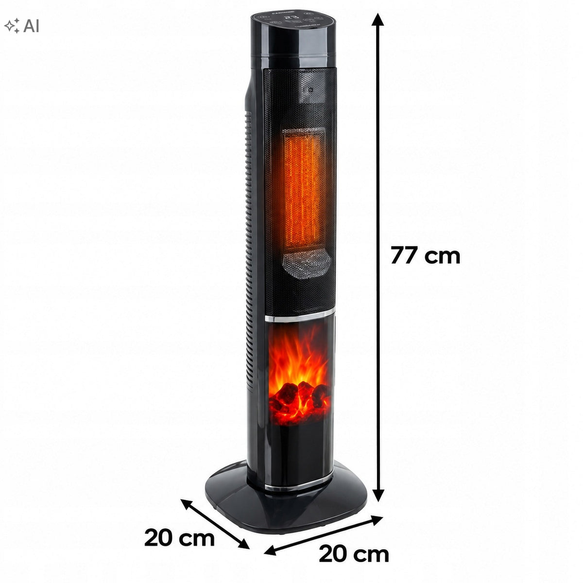 Electric Heater Ceramic Standing Fireplace Flame Effect 2000W Packaging status original