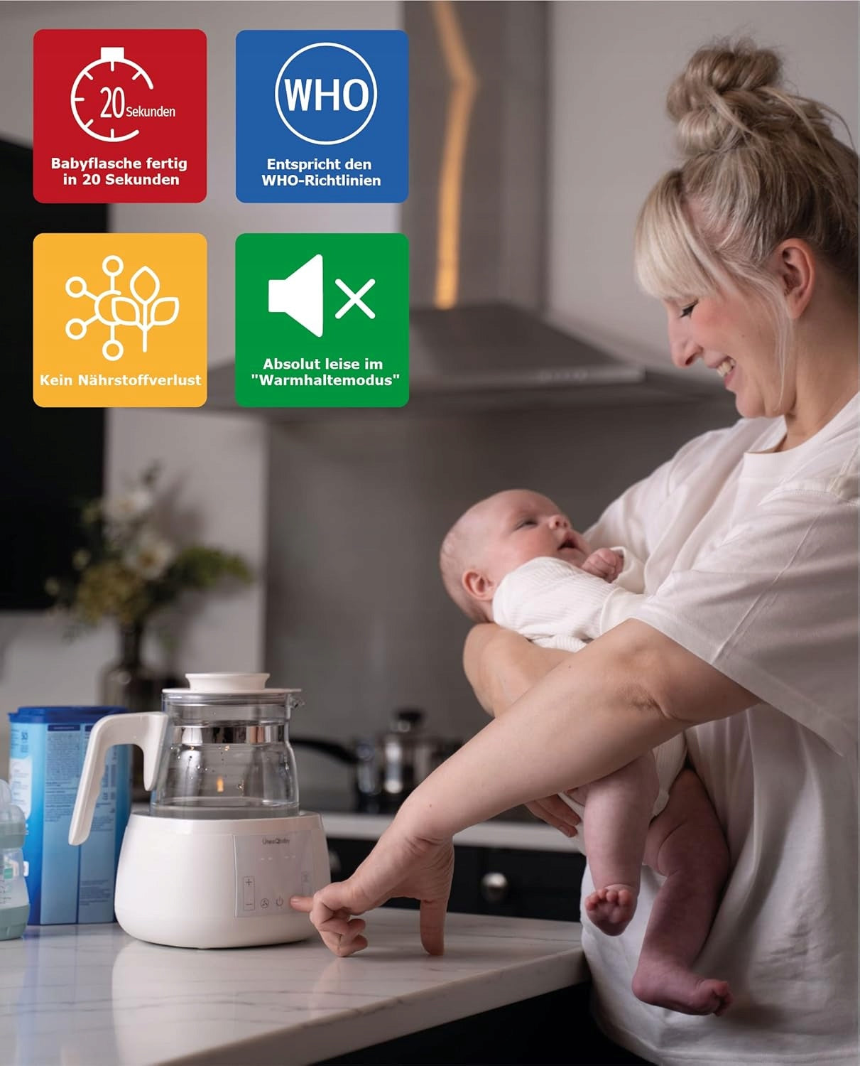 Electric Heater ÜneeQbabym, Bottle Kettle, BPA Free, LCD Packaging status original