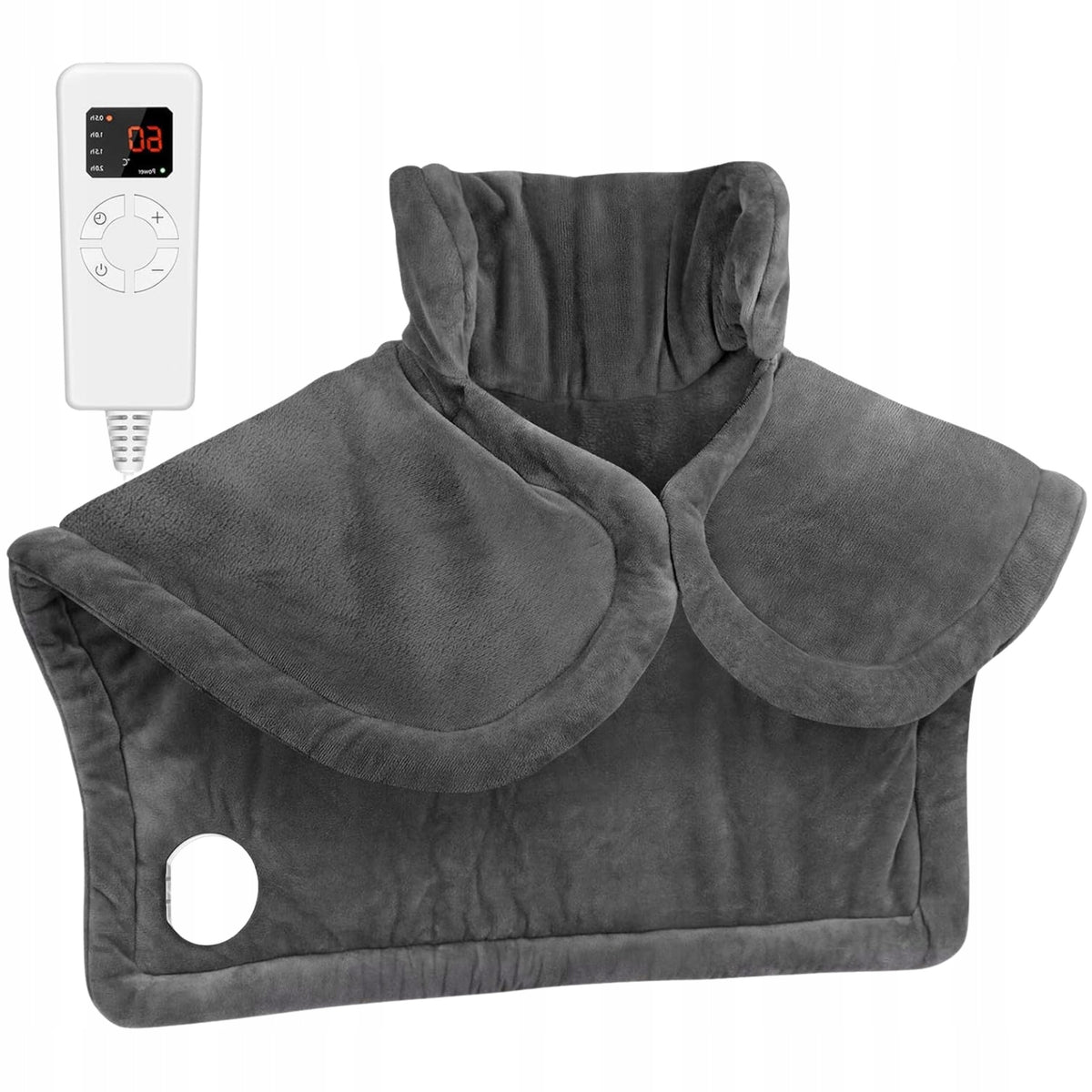 Electric Heating Mat for Neck and Shoulder Pain Relief Plug Grey