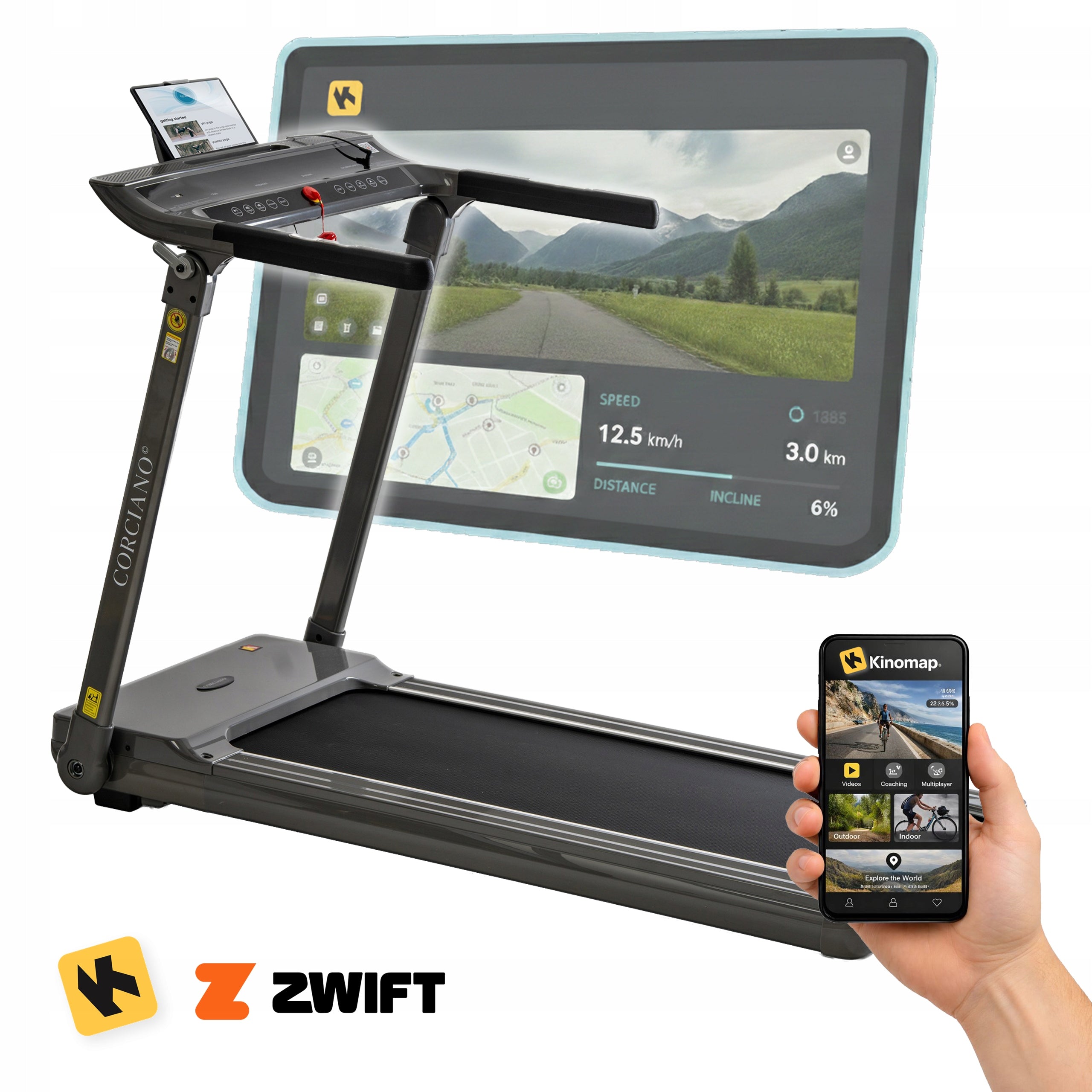Electric Home Treadmill Folding CORCIANO CINTRA 1-16km/h 140kg Manufacturer code BIEZNIA_8500
