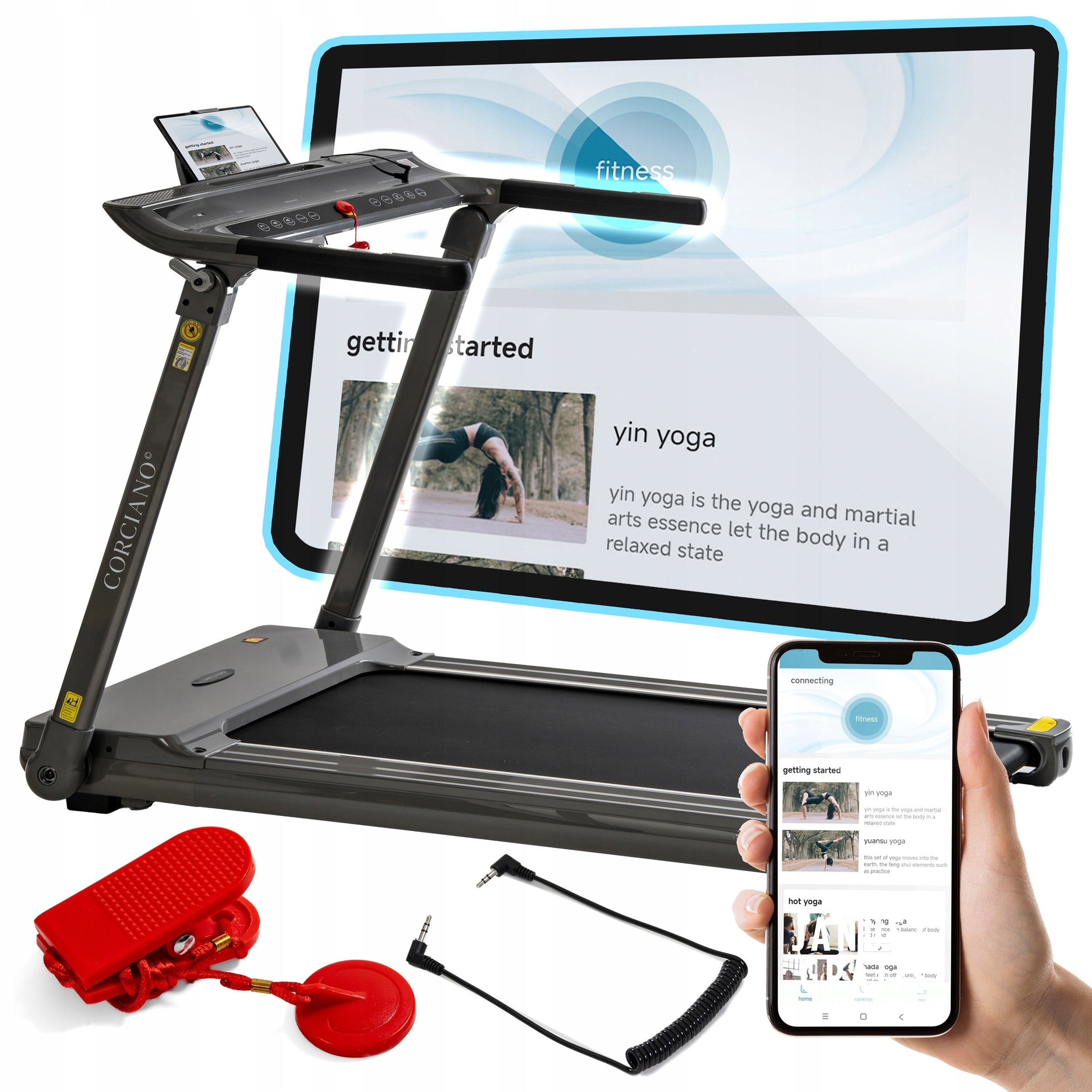Electric Home Treadmill Folding CORCIANO CINTRA 1-16km/h 140kg