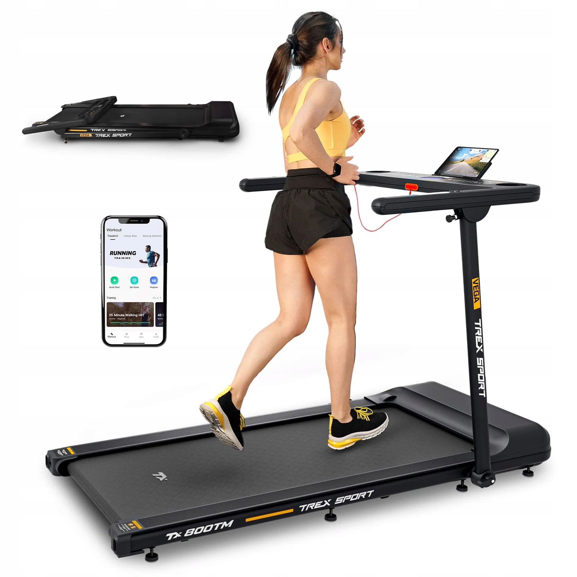Electric Home Treadmill Folding Width 51 cm VEGA 16 KM/H TREX SPORT