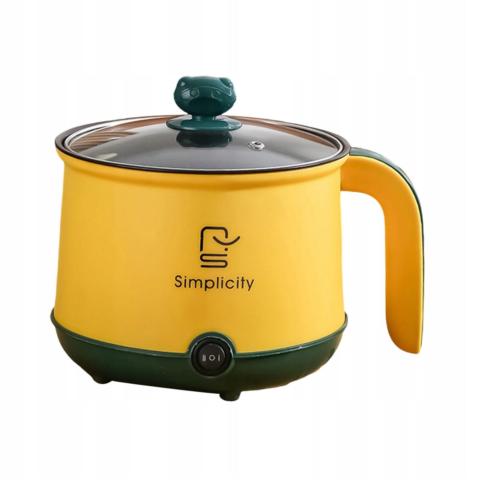 Electric Hot Pot 1.8L Portable Dorm Room Essentials Cooking Ramen Yellow Packaging status original