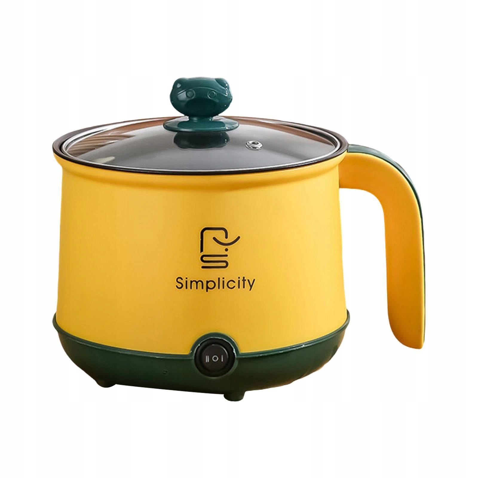 Electric Hot Pot 1.8L Portable Dorm Room Essentials Cooking Ramen Yellow