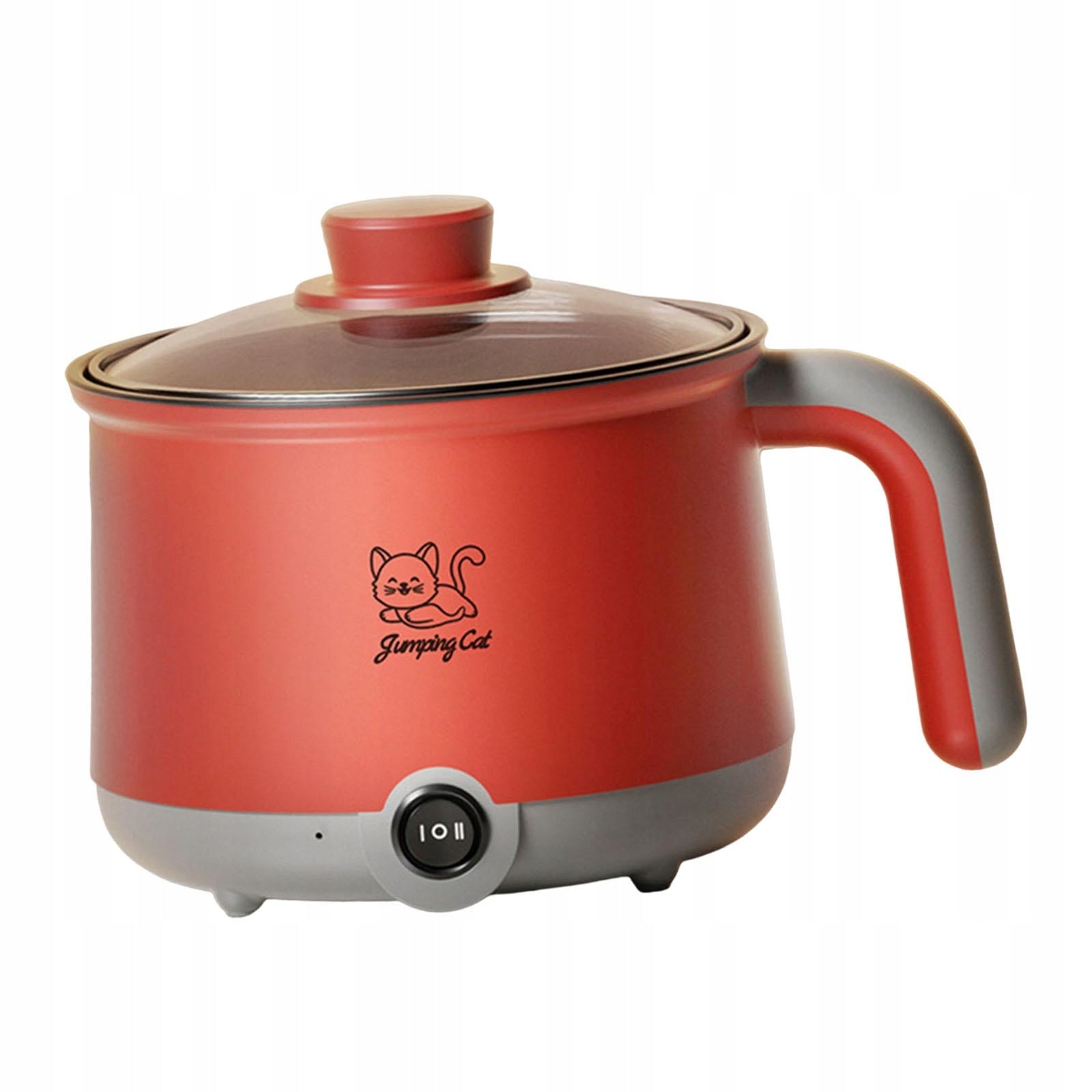 Electric Hot Pot Frying Pan Household Mini Hot Pot for Dumpling Gray Red Packaging status original