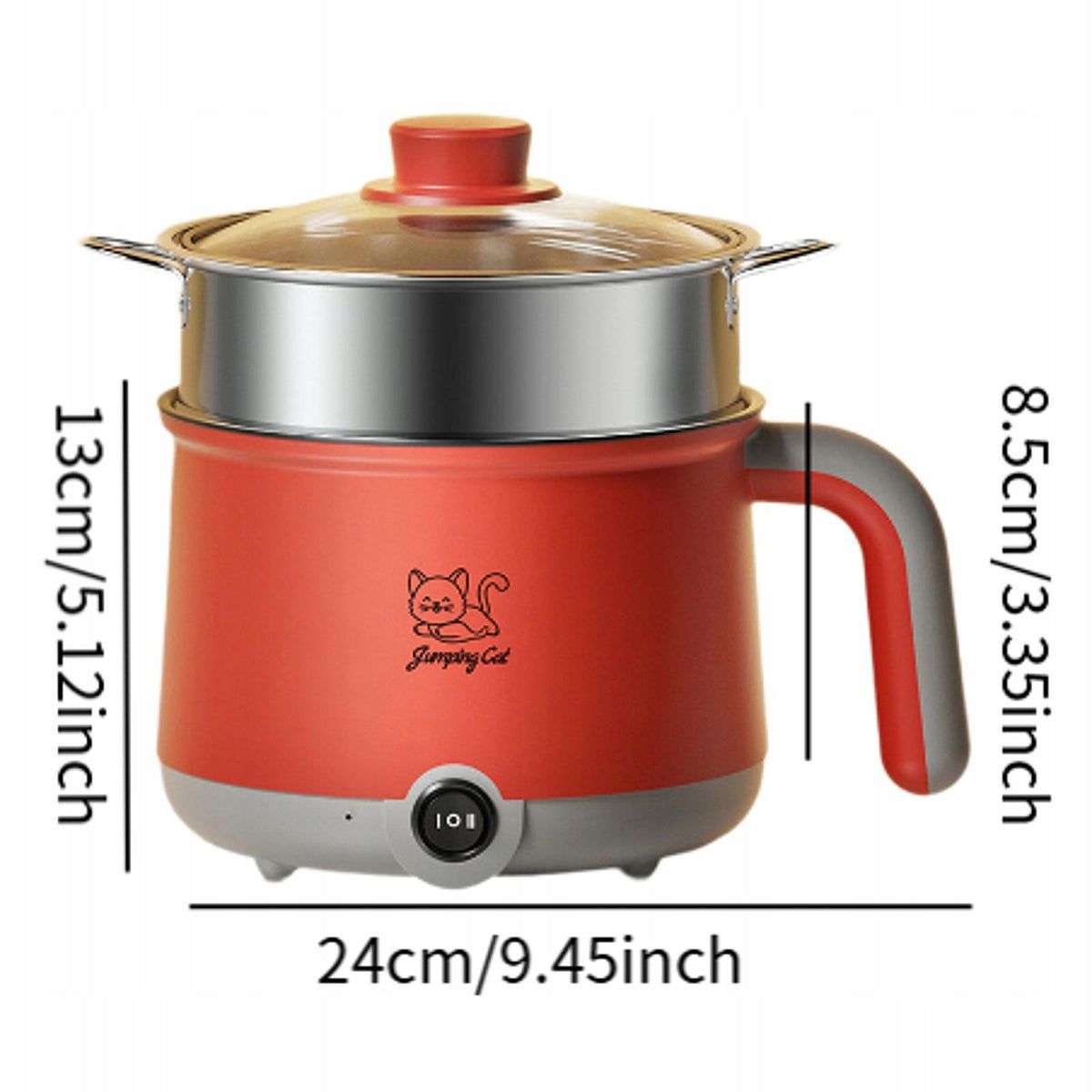 Electric Hot Pot Mini Hot Pot with Steamer,Cooking Gray Red Brand no brand