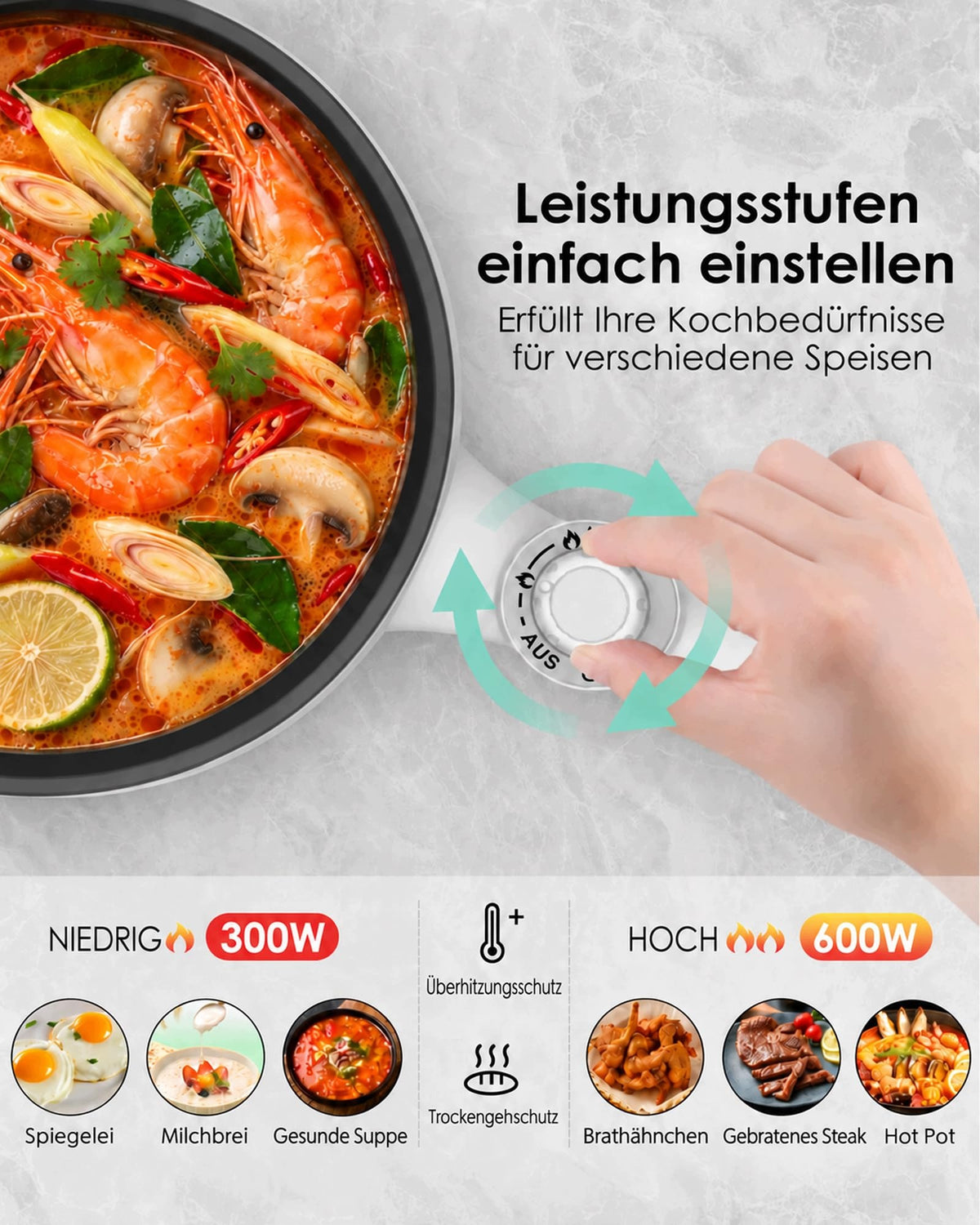 Electric Hot Pot Portable 1,5 L Green B AUDECOOK Packaging status original
