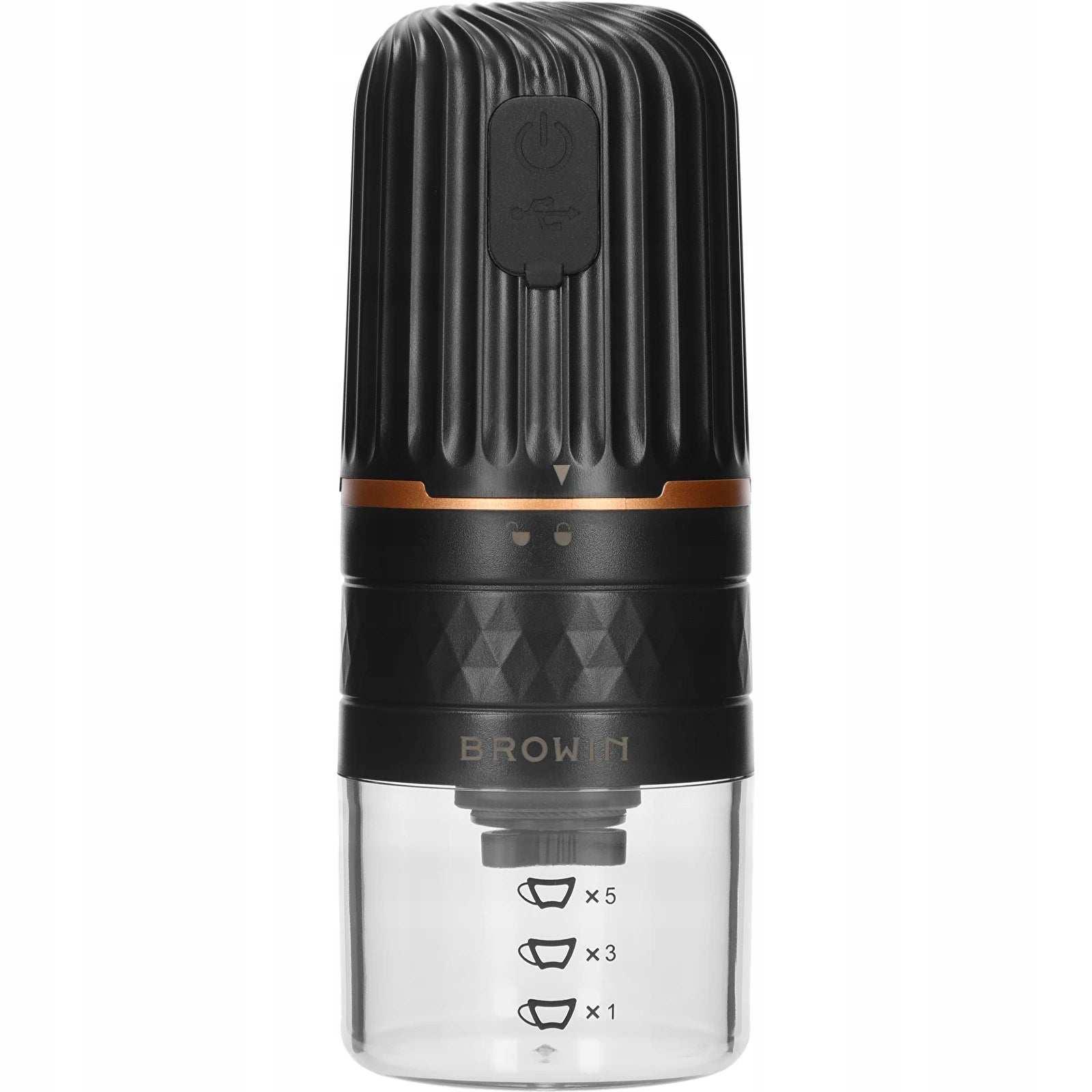 Electric Incandescent Coffee Grinder Adjustable USB Rechargeable Cordless Brand Browin