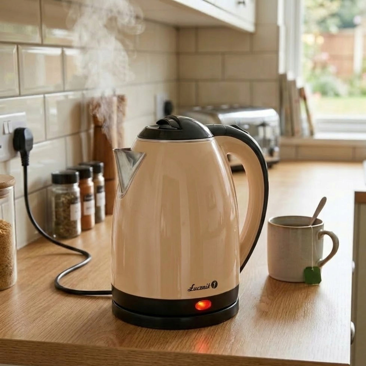 Electric Kettle Wireless Silent Stainless Steel ŁUCZNIK 1,8L 1800W Packaging status original
