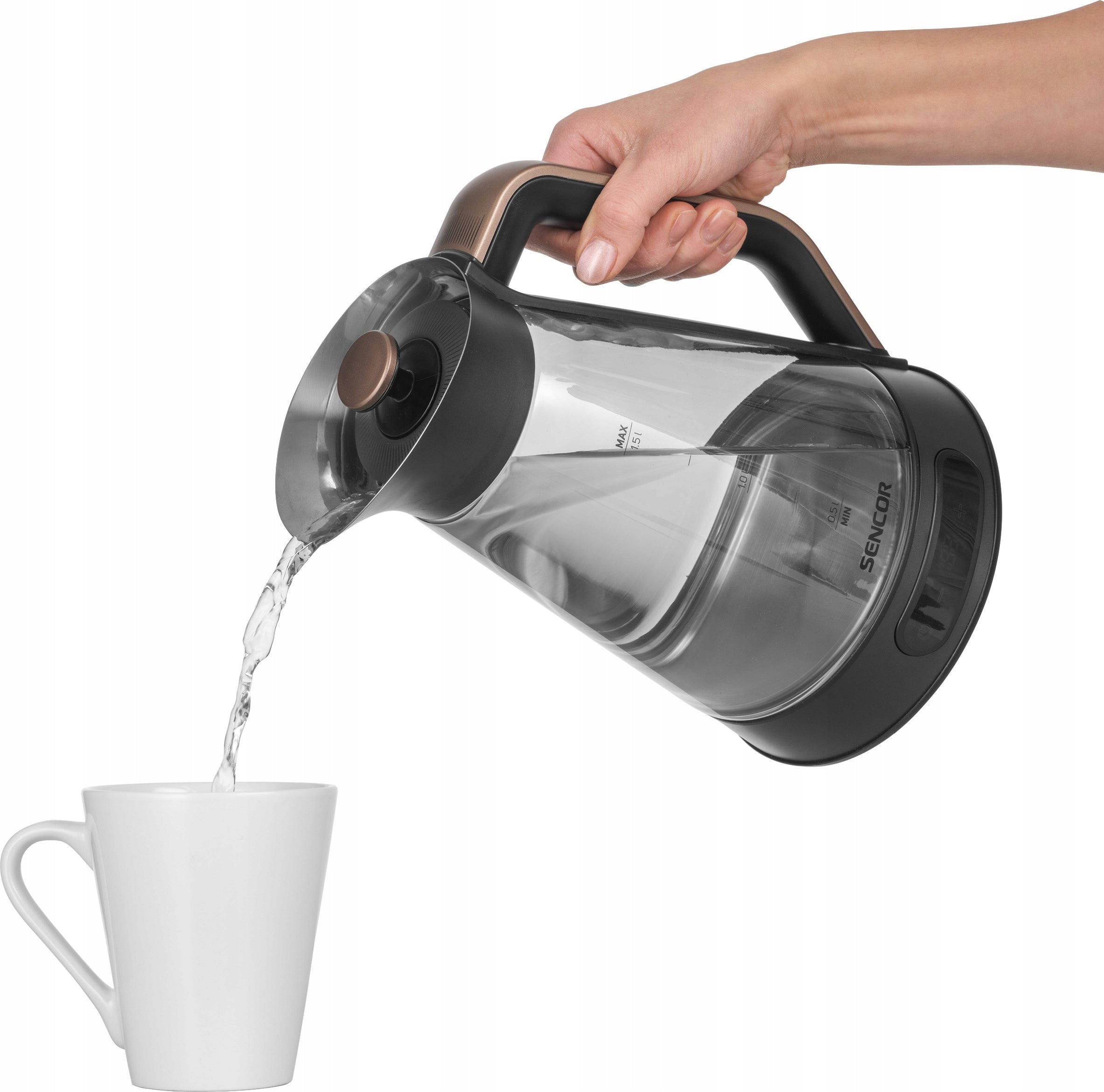Electric Kettle with Temperature Control Sencor 1,5L 2150W LED Panel Manufacturer code Czajnik regulowany 1,5L SWK 1595BK