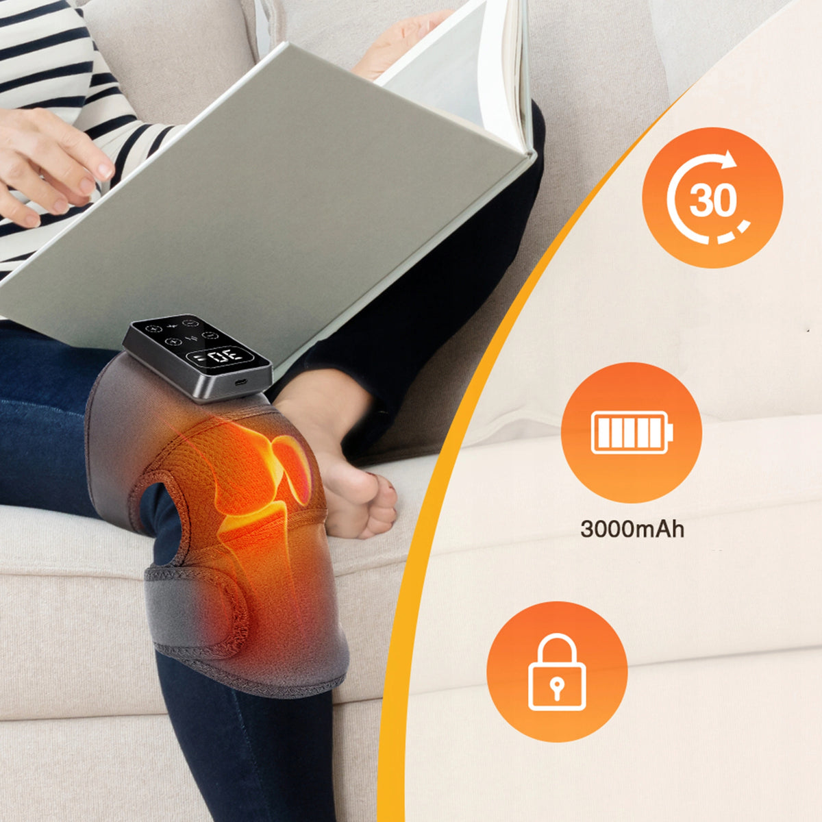 Electric Knee Massager with Heating and Vibration Relief for Joints Medical device no
