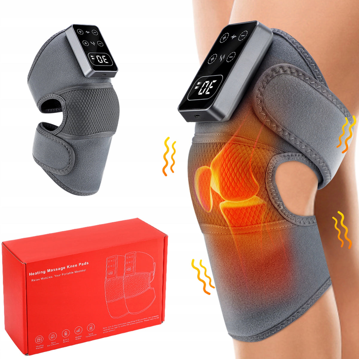 Electric Knee Massager with Heating and Vibration Relief for Joints
