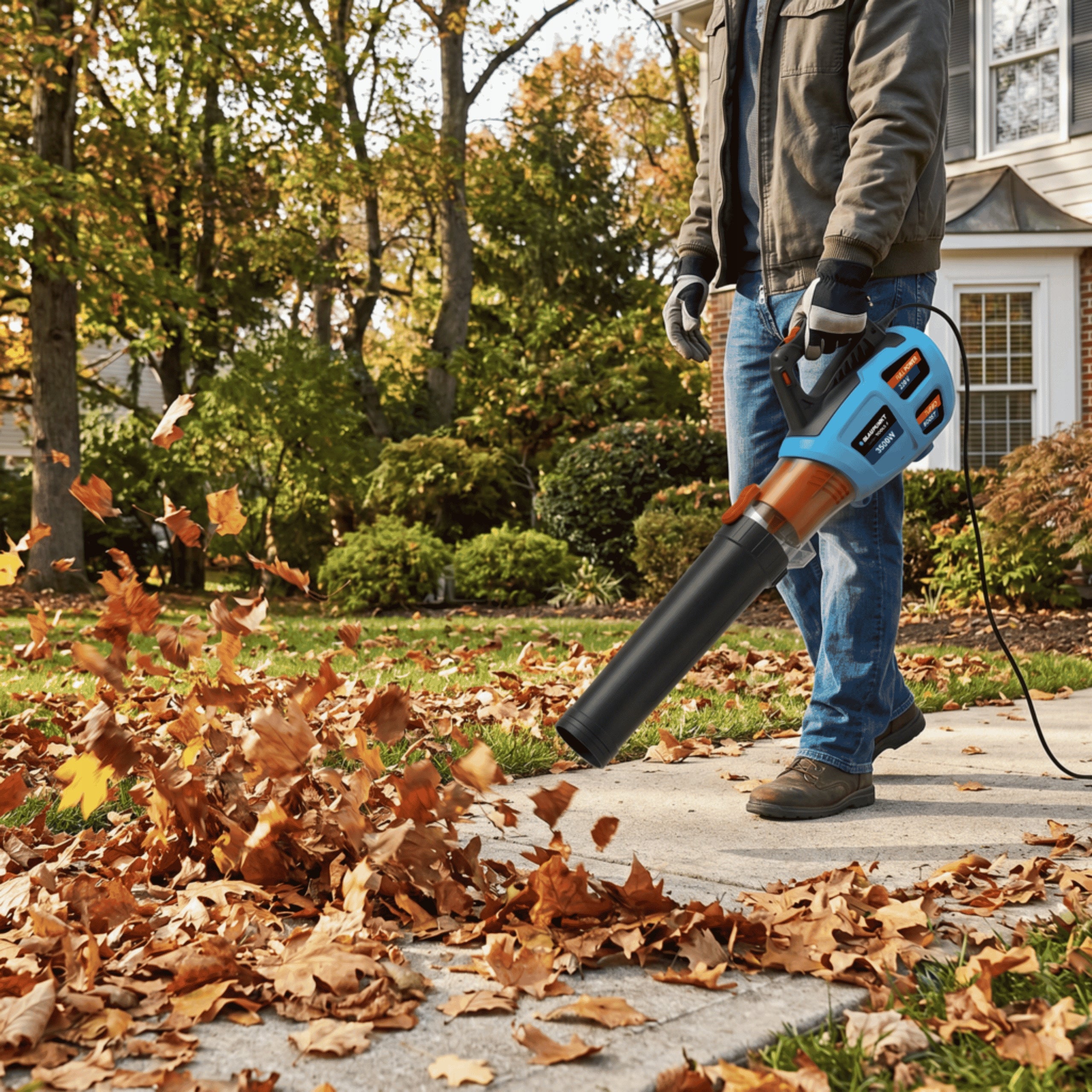 Electric Leaf Blower 3500W 350 km/h Blaupunkt Network Strong Lightweight Output 13 m3/min