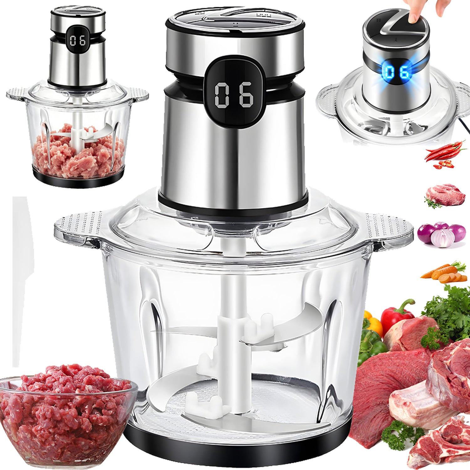Electric Meat Shredder 200W 2L MALAKSER for FRUIT & VEGETABLES STRONG