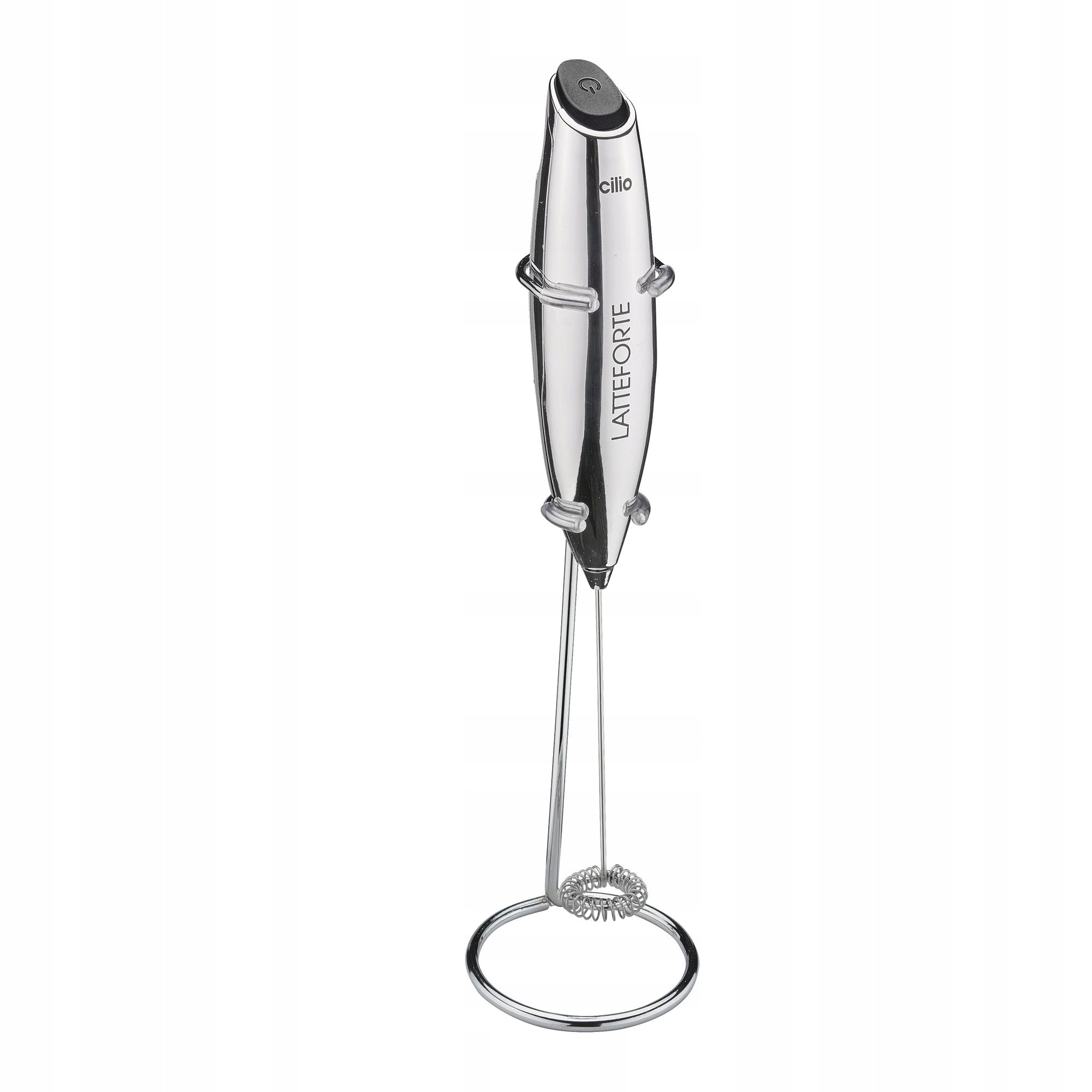 Electric Milk Foamer Cilio 23 cm Silver Stand + Batteries Packaging status original