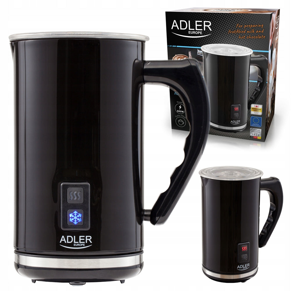 Electric Milk frother 500W Heated Adler Base 360 Black