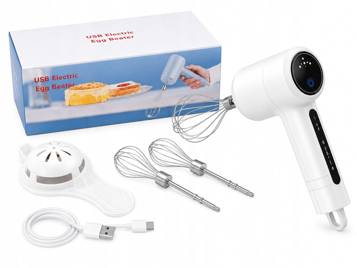 Electric Mixer Wireless Portable 120W USB 3 Speeds Handy