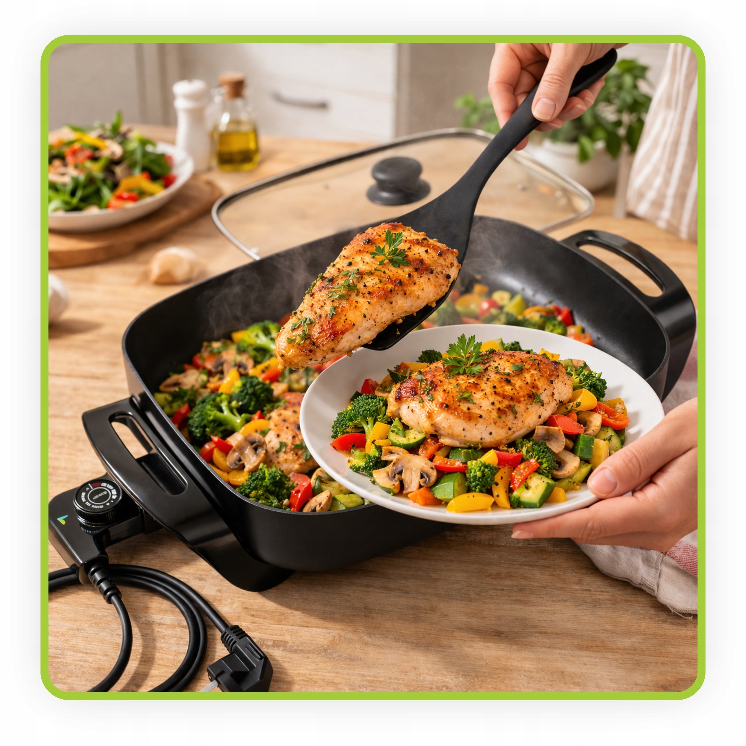 Electric Pan Large Non-stick 30 x 40 cm 7,5L 1500 W BARTSCHER Manufacturer code Gastronomiczna wielofunkcyjna aluminiowa