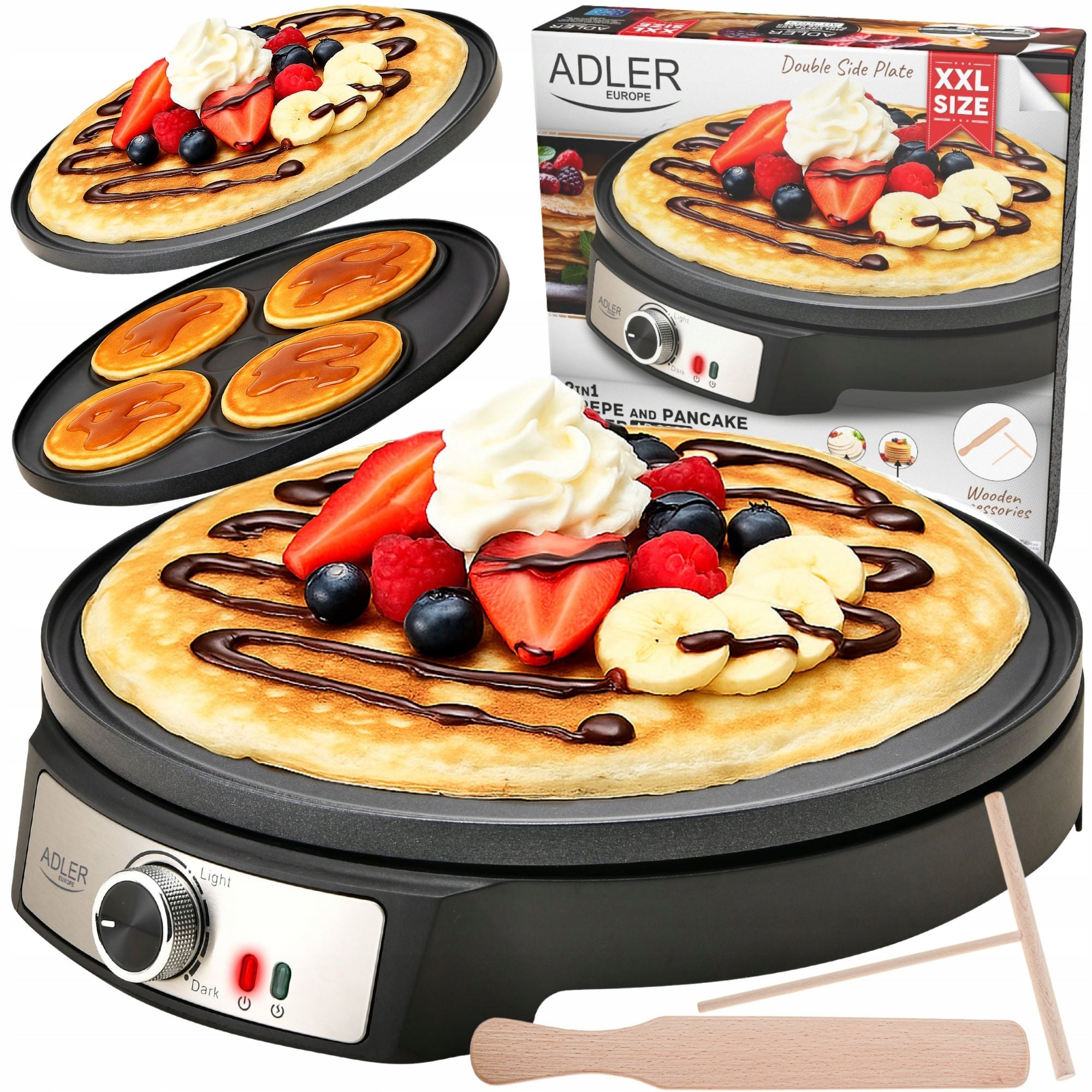 Electric Pancake Maker 2in1 30cm Non-stick Coating 1600W Adjustment