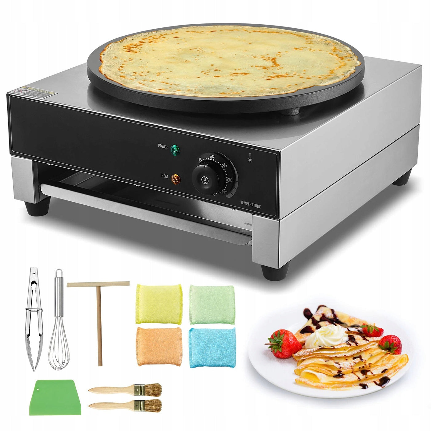 Electric Pancake Maker 40cm Professional 3000W Gastro Non-stick