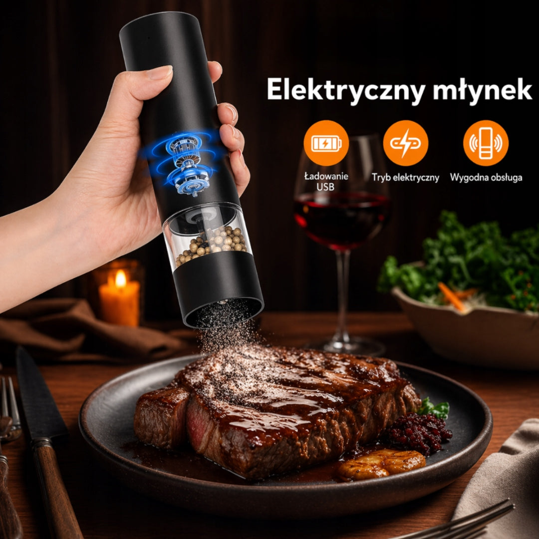 Electric Pepper and Salt Grinder, USB Rechargeable, 2 Pieces with Base Brand no brand