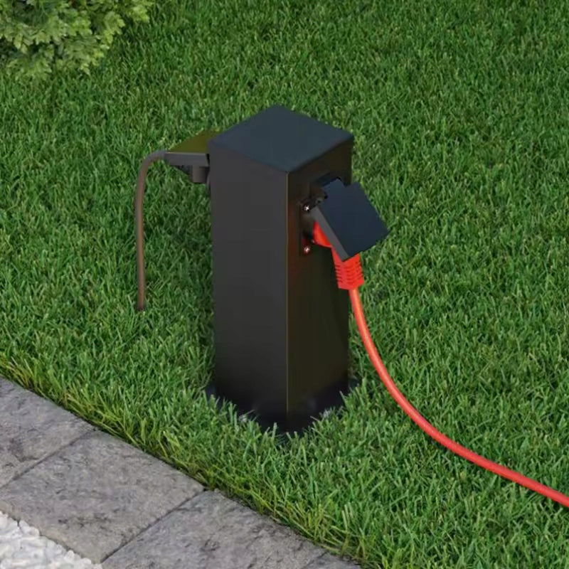 Electric Post Garden Standing Lamp 2x Hermetic Socket 30cm 16A Collection Słupek Ogrodowy