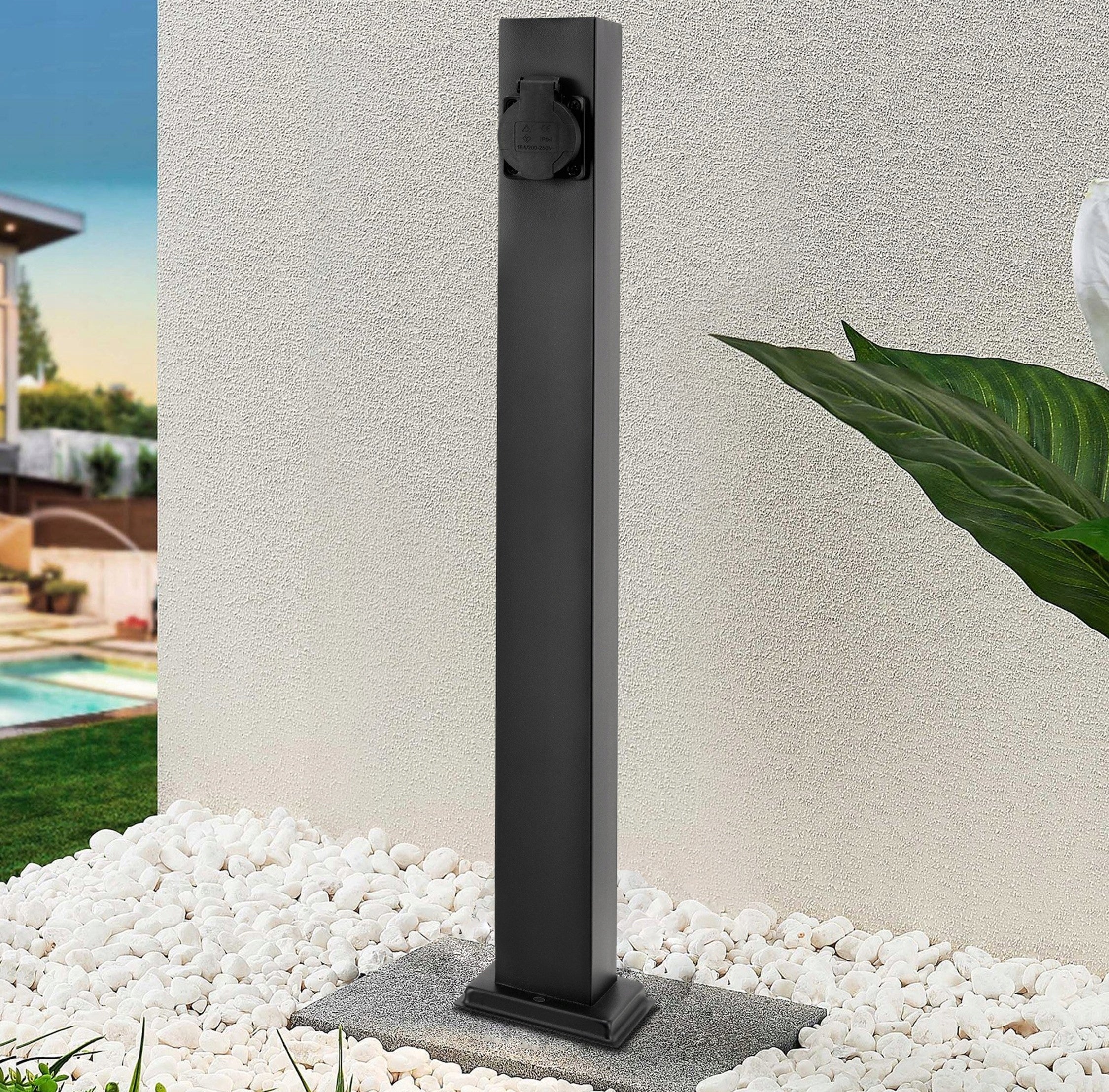 Electric Post Garden Standing Lamp 2x Hermetic Socket 60cm 16A Collection Słupek Ogrodowy