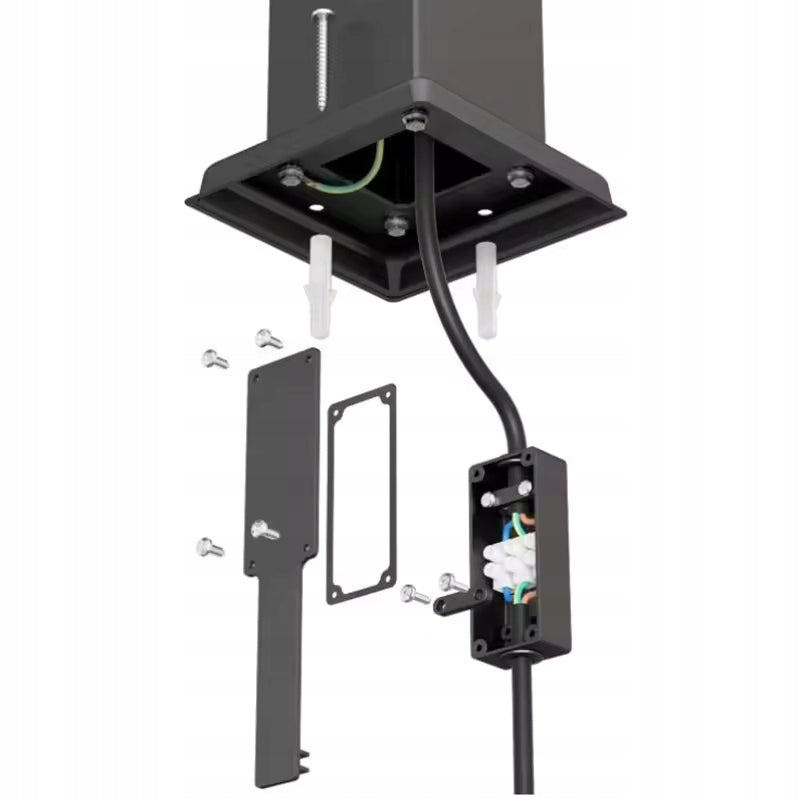 Electric Post Garden Standing Lamp 2x Hermetic Socket 60cm 16A Power supply mains