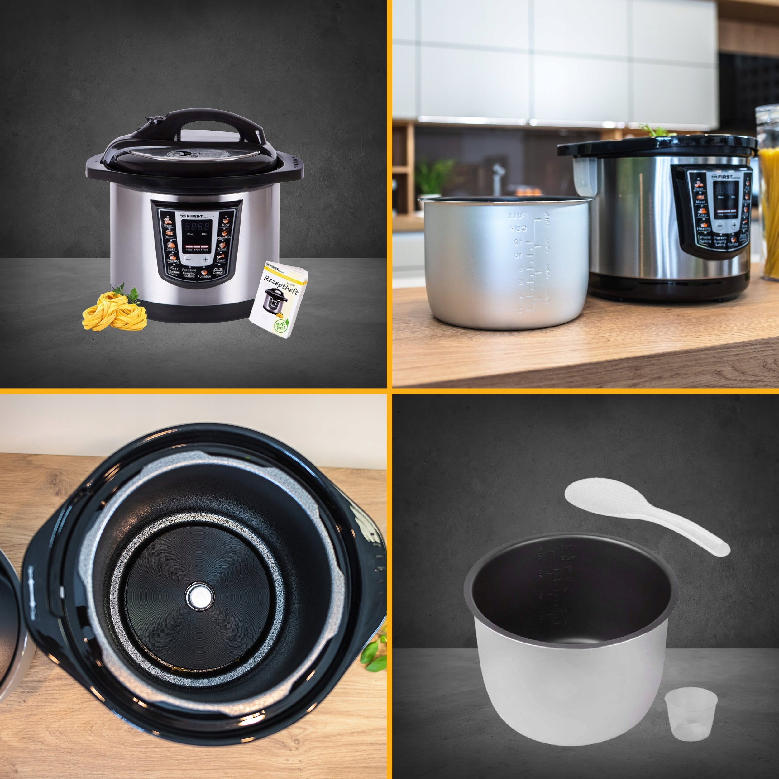 Electric Pressure Cooker Multicooker TZS First Austria FA-5130 8 Programs 6L Packaging status original