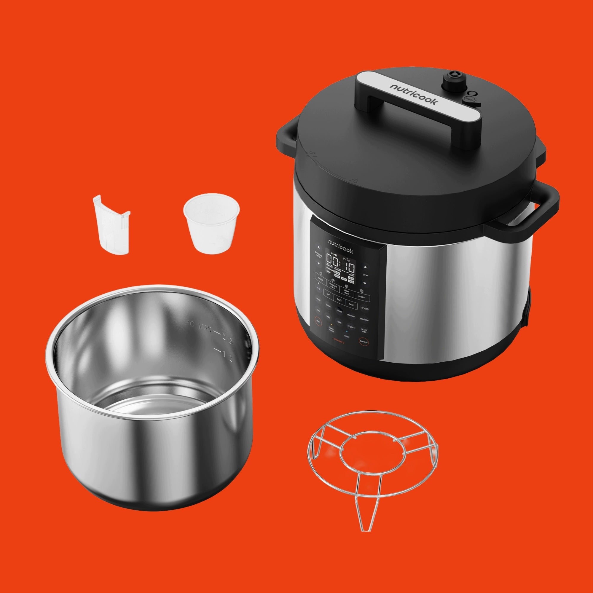 Electric Pressure Cooker Slow Cooker Nutricook Smart Pot 3 8L 1500W Steel Brand Nutricook