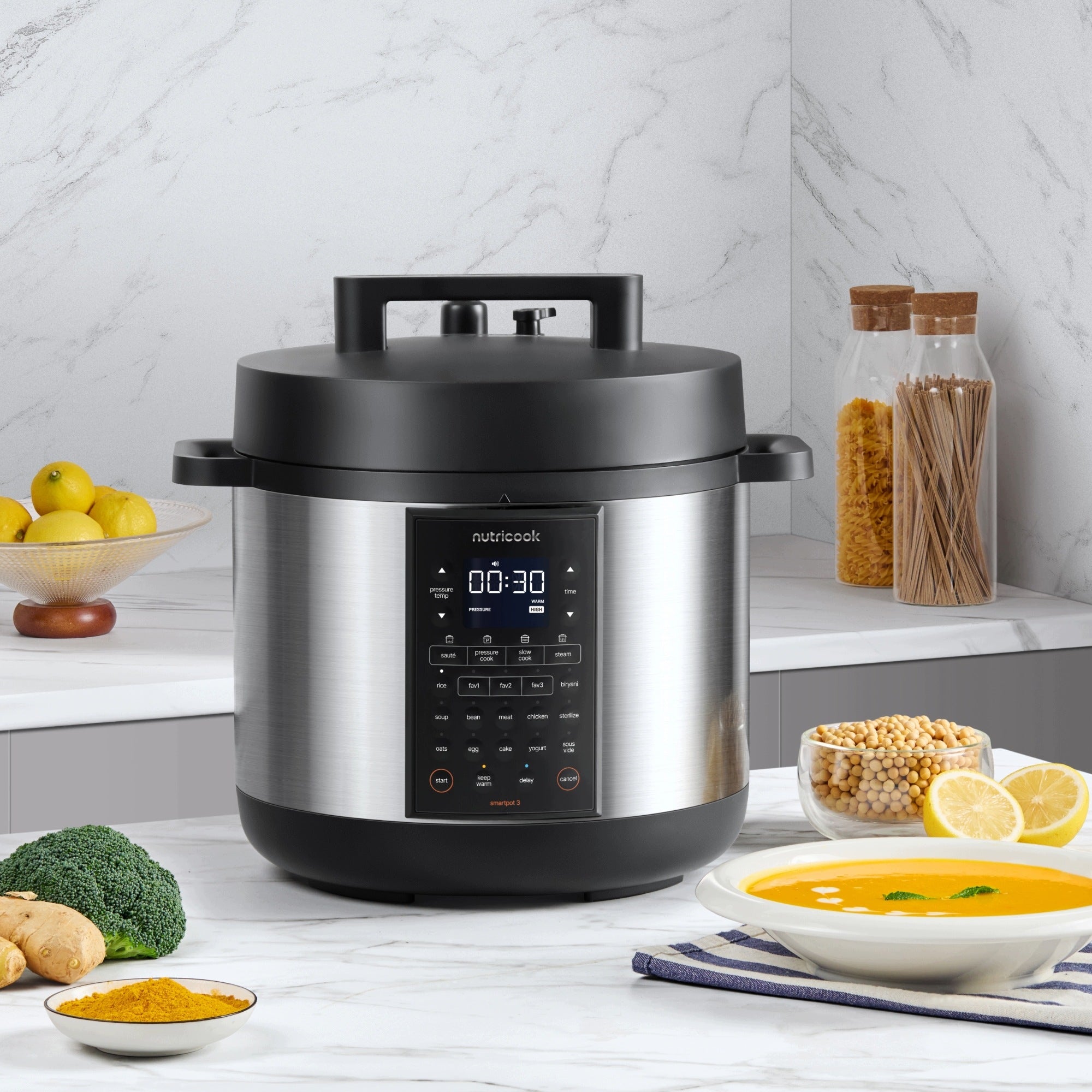 Electric Pressure Cooker Slow Cooker Nutricook Smart Pot 3 8L 1500W Steel