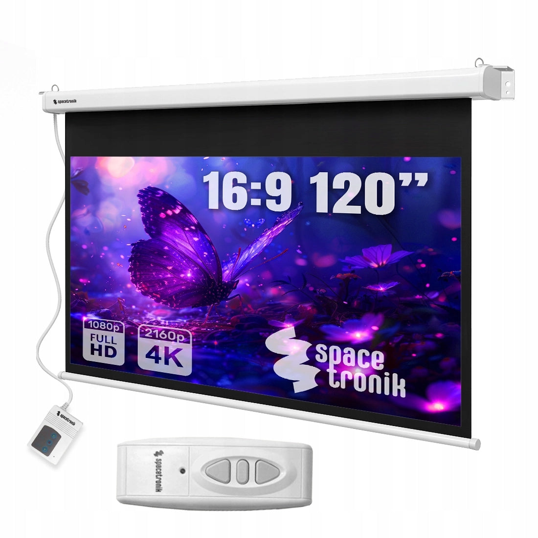 Electric Projection Screen 120" 16:9 Wall Mounted Ceiling Retractable 4K +PILOT
