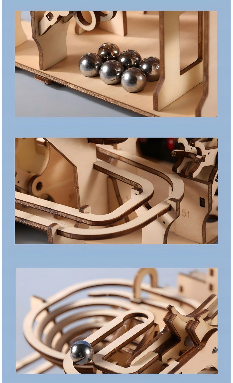 Electric Puzzle Cloud Ladder Wooden Mechanical Marble Run Ball Track 112pcs Manufacturer code al26022405