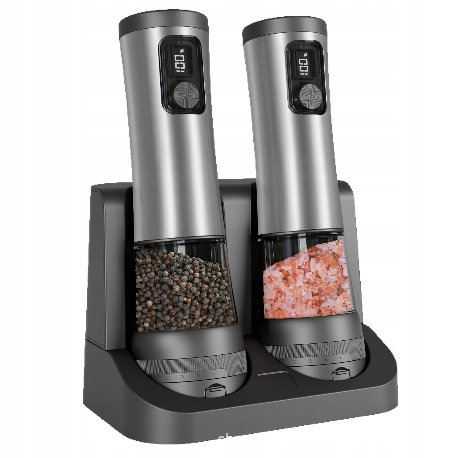 Electric Salt and Pepper Grinder. USB-C Rechargeable with Charging Base