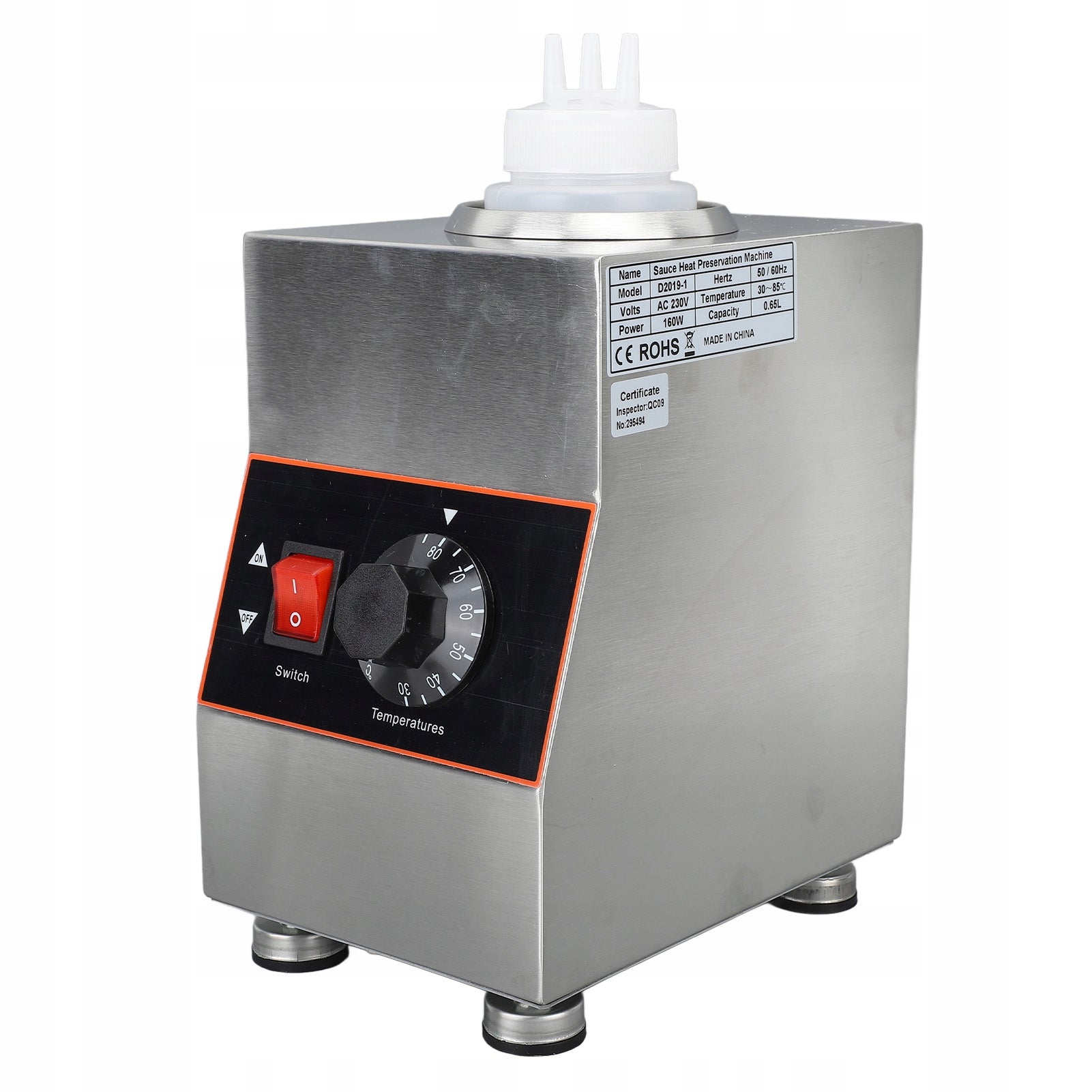 Electric Sauce Heater, Stainless Steel 304 Bottle Heater Dominant color multicolor