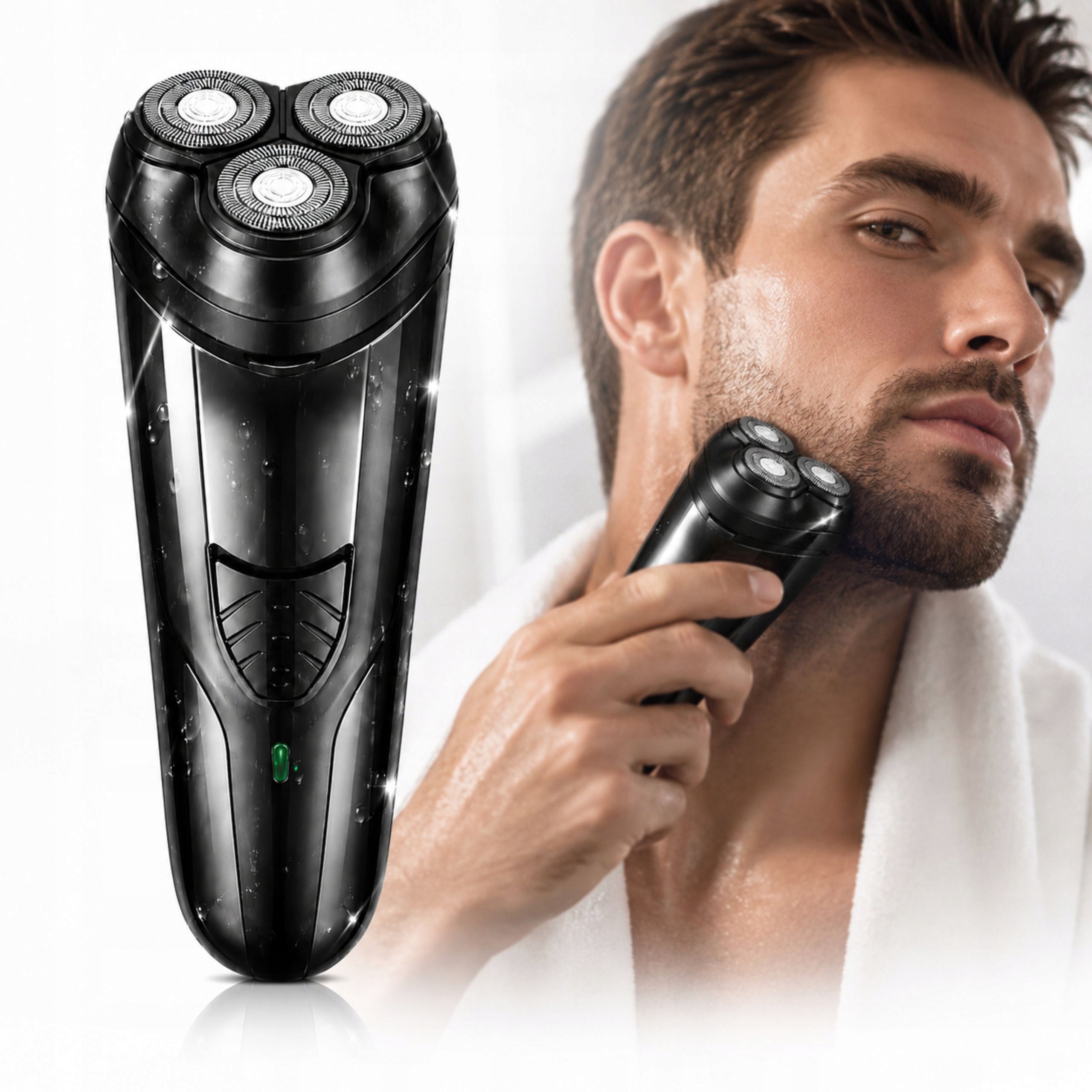 Electric Shaver Men's USB-C Waterproof Trimmer 3 Heads Without Irritation