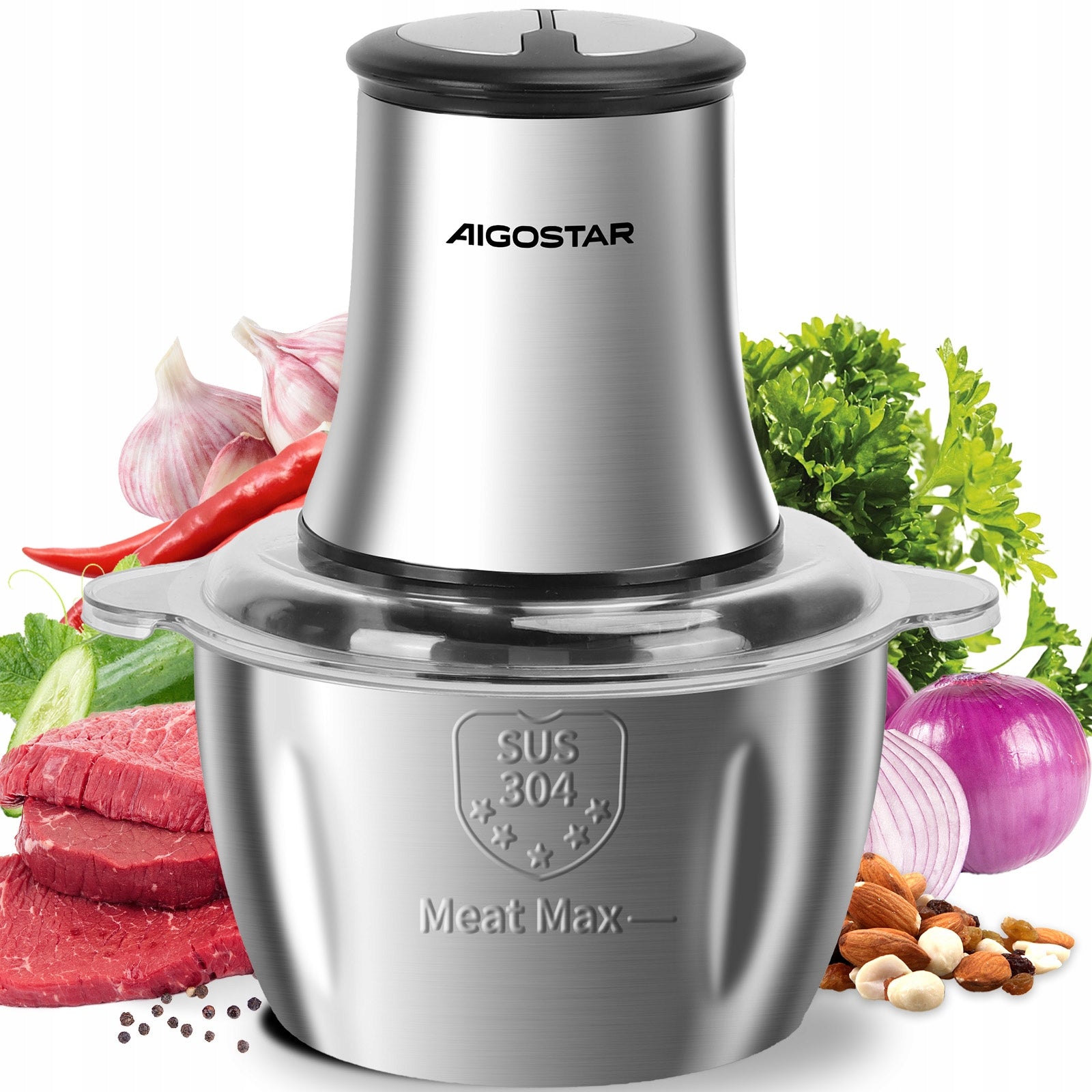 Electric Shredder 500W 1,8L Stainless Steel For Fruit Vegetable Meat