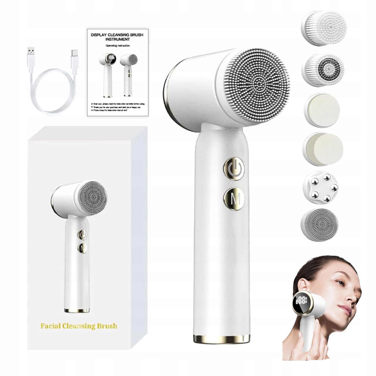 Electric Sonic Facial Brush Face Wash Brush 6in1 deep pore cleansing WP