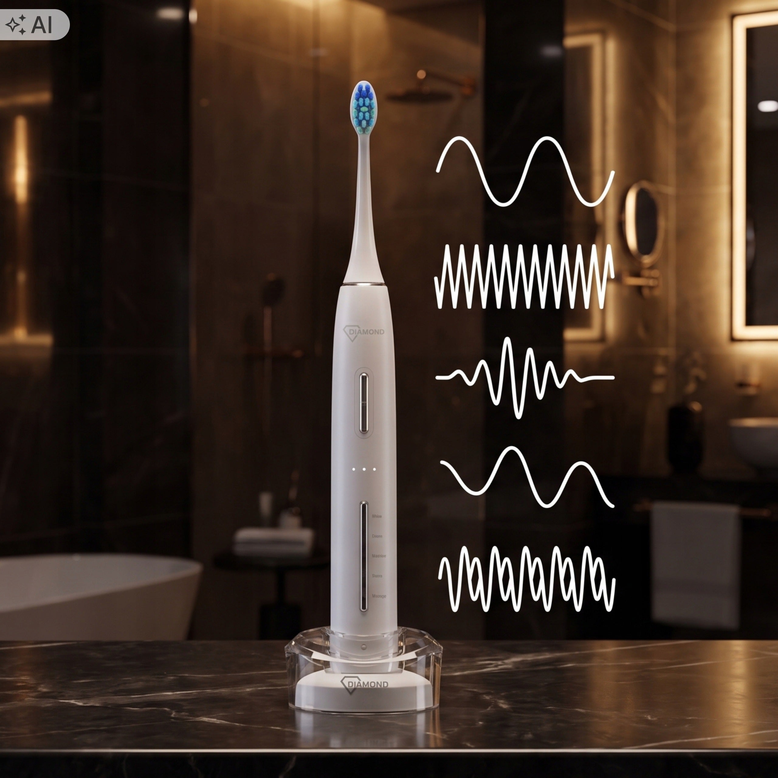 Electric Sonic Toothbrush 4 Tips INDUCTION Pressure Sensor 15 TR Medical device no