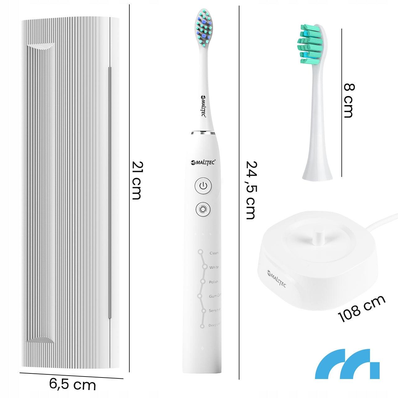 Electric Sonic Toothbrush 6 Modes Tips Set Pouch Manufacturer code Szczoteczka do Zębów Soniczna 111926