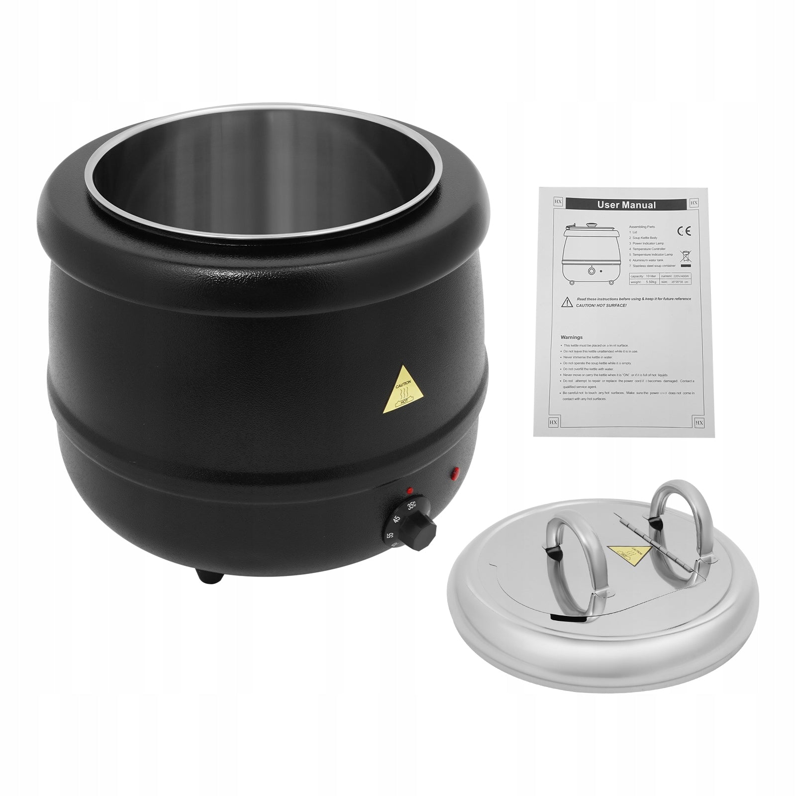 Electric Soup Warmer, Soup Station Soup Kettle with Hinged Lid 13L Brand no brand