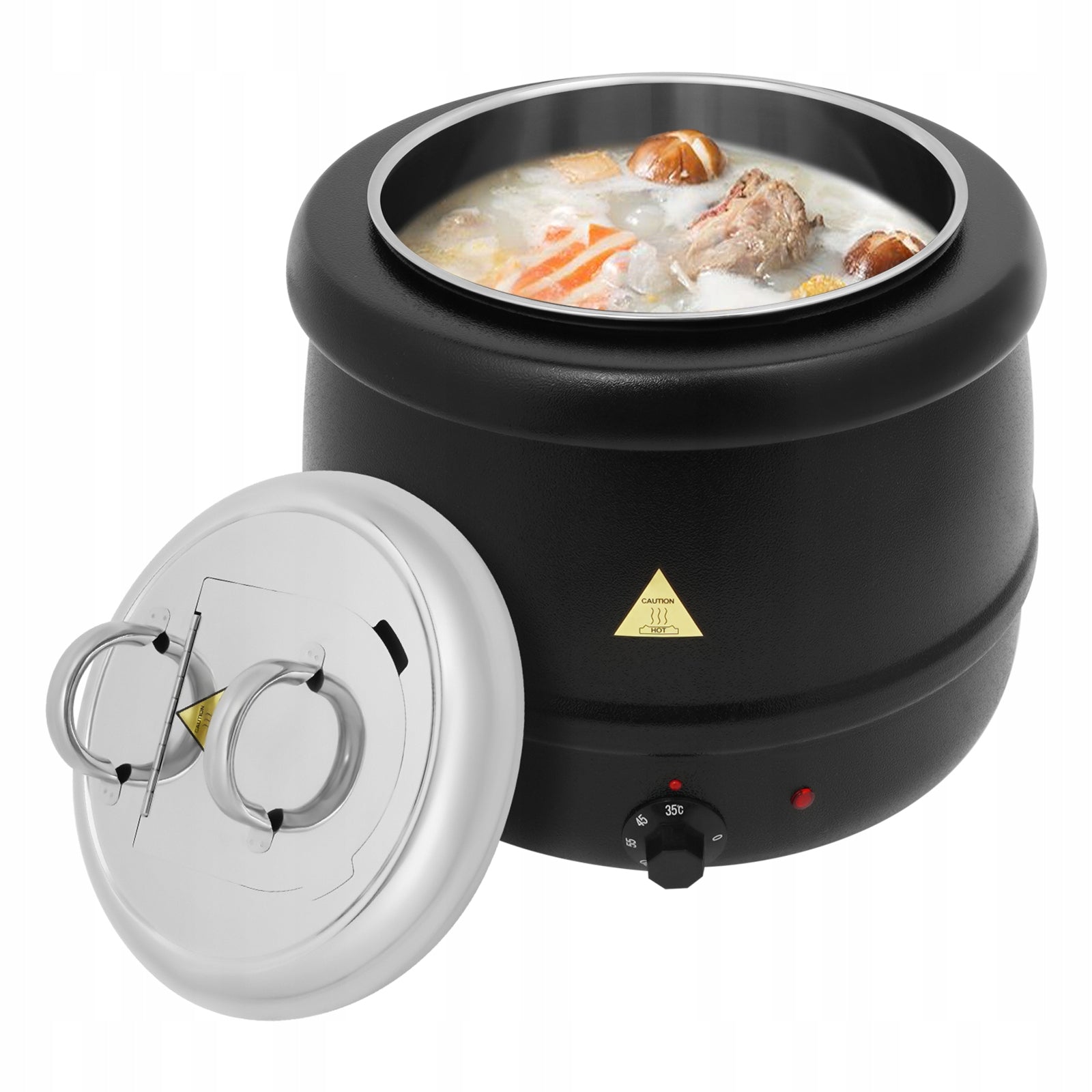 Electric Soup Warmer, Soup Station Soup Kettle with Hinged Lid 13L